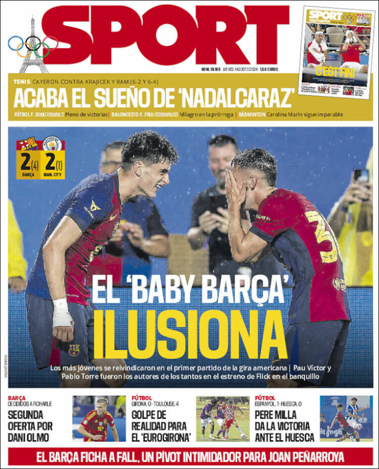 Portadas Deportivas Lunes 1/8/2024 Portadas Deportivas Lunes 1/8/2024