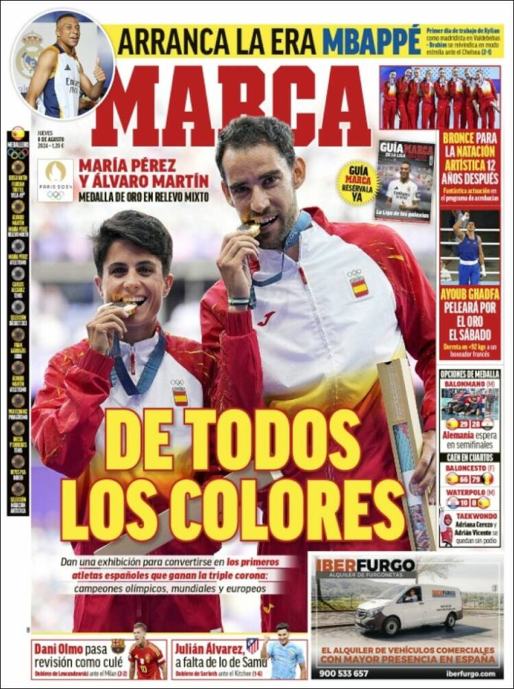 Portadas Deportivas Jueves 8/8/2024