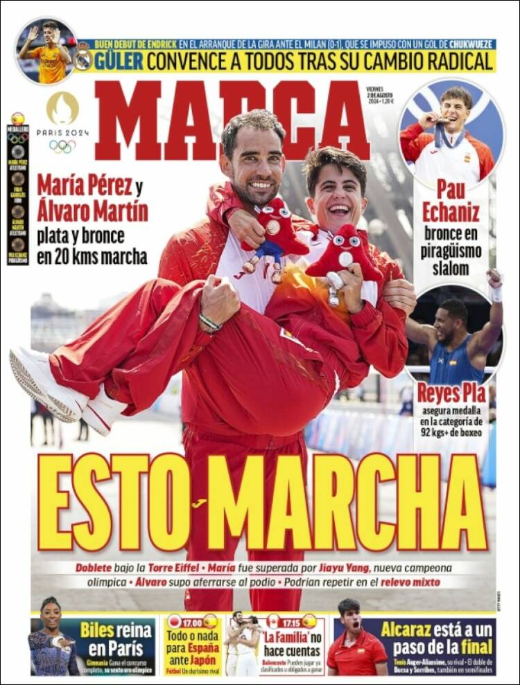 Portadas Deportivas Viernes 2/8/2024