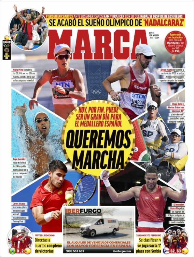 Portadas Deportivas Lunes 1/8/2024 Portadas Deportivas Lunes 1/8/2024