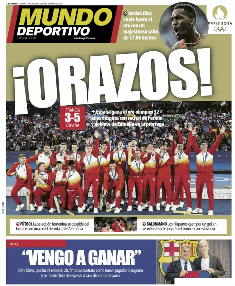 Portadas Deportivas Sábado 10/8/2024 Portadas Deportivas Sábado 10/8/2024