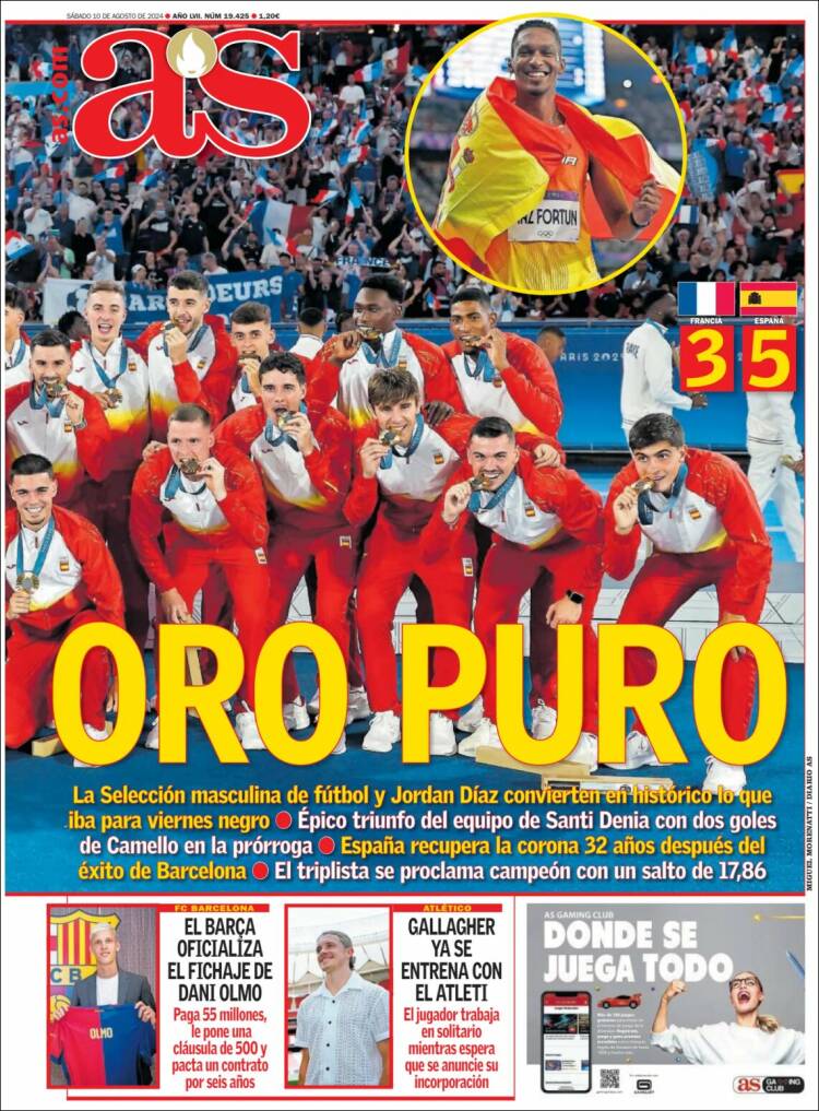 Portadas Deportivas Sábado 10/8/2024 Portadas Deportivas Sábado 10/8/2024