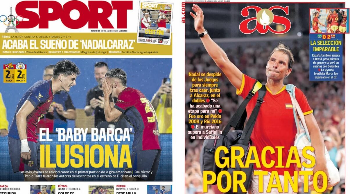 Portadas Deportivas Lunes 1/8/2024 Portadas Deportivas Lunes 1/8/2024