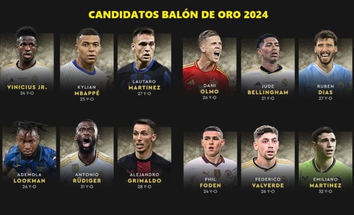 Todos los Nominados al Balón de Oro 2024