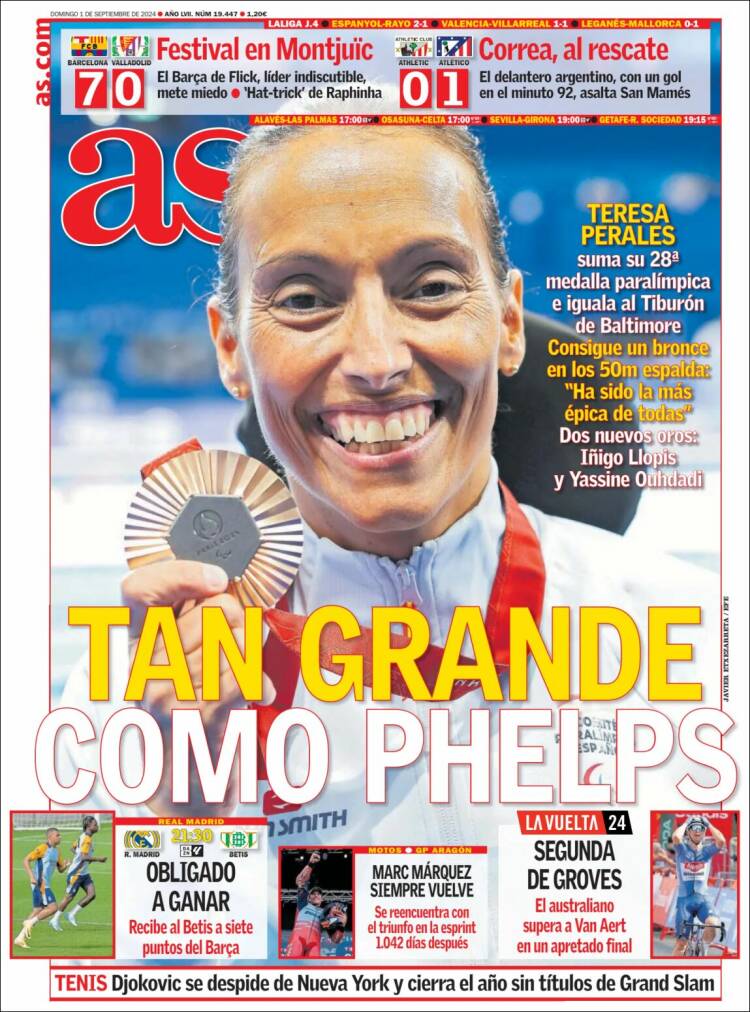 Portadas Deportivas Domingo 1/9/2024 Portadas Deportivas Domingo 1/9/2024