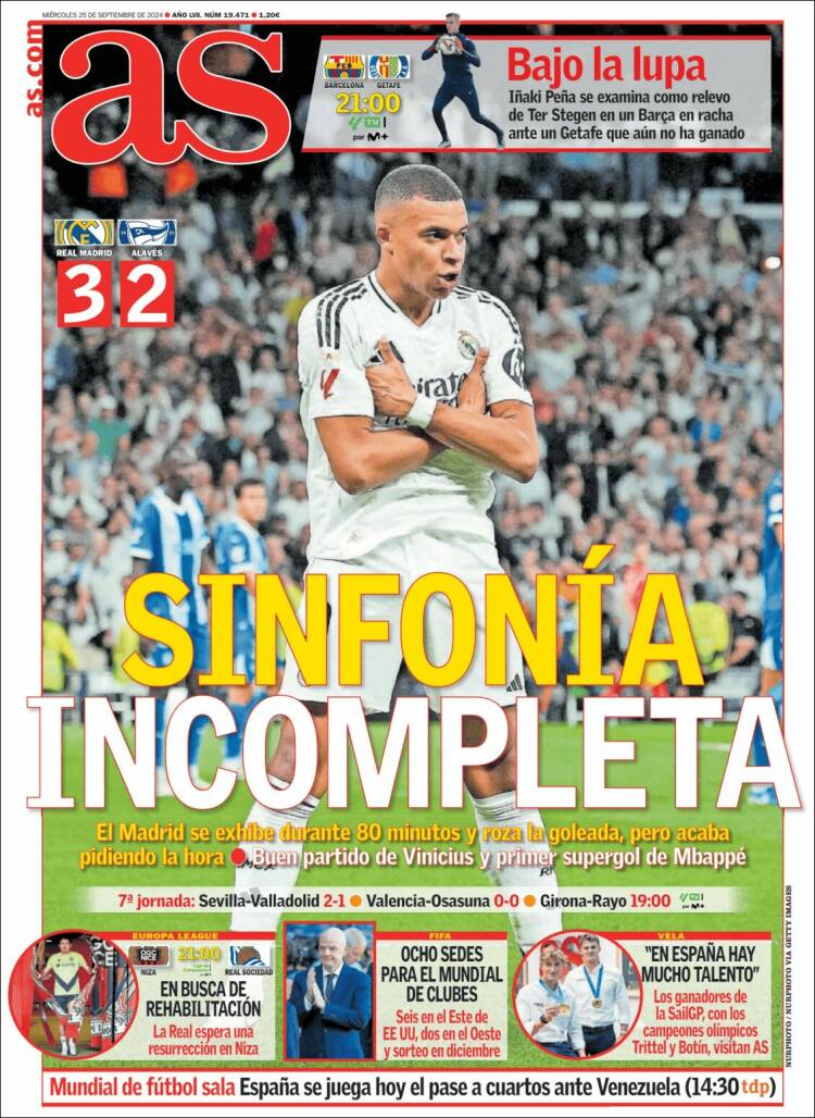 Portadas Deportivas Miércoles 25/9/2024 Portadas Deportivas Miércoles 25/9/2024