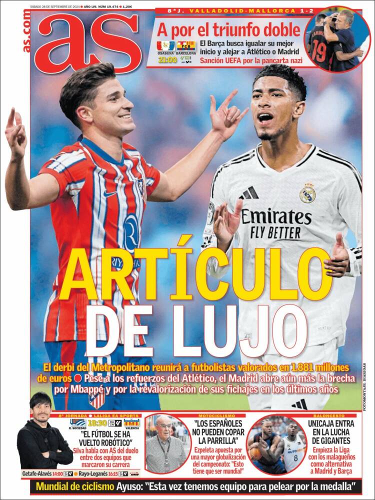 Portadas Deportivas Sábado 28/9/2024 Portadas Deportivas Sábado 28/9/2024