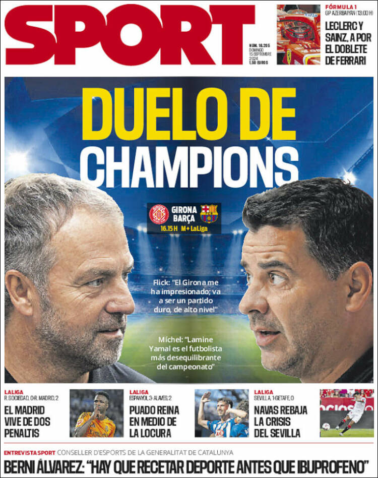 Portadas Deportivas Domingo 15/9/2024 Portadas Deportivas Domingo 15/9/2024