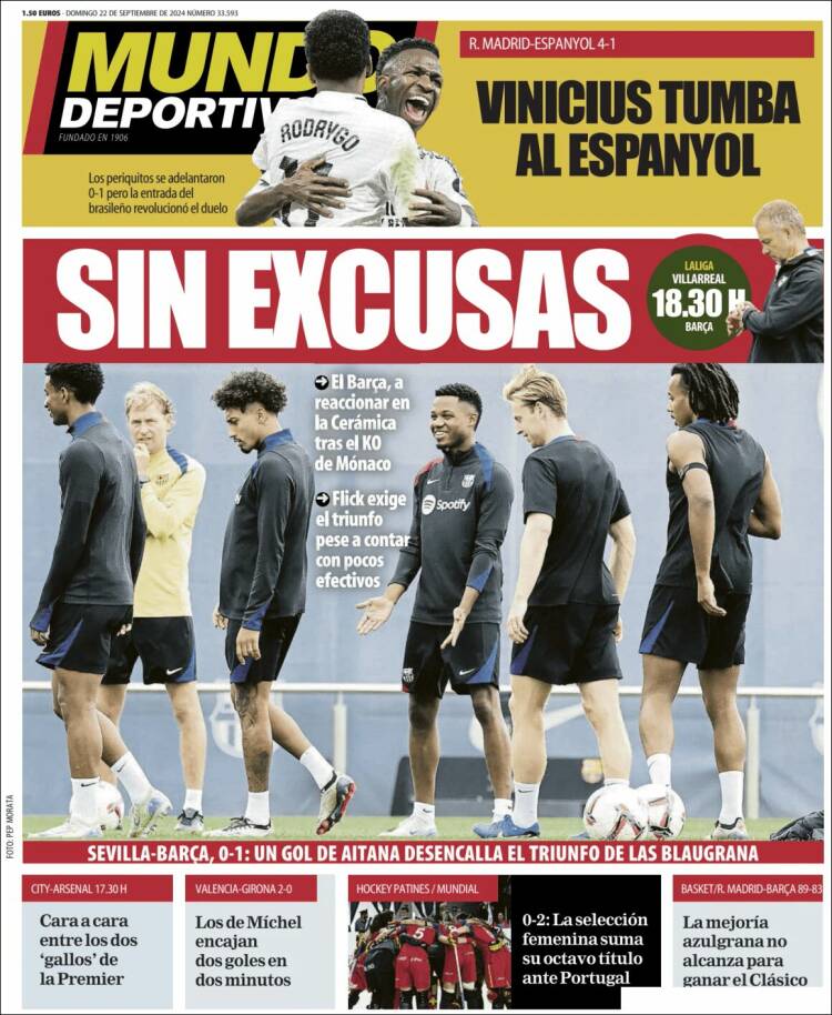 Portadas Deportivas Domingo 22/9/2024