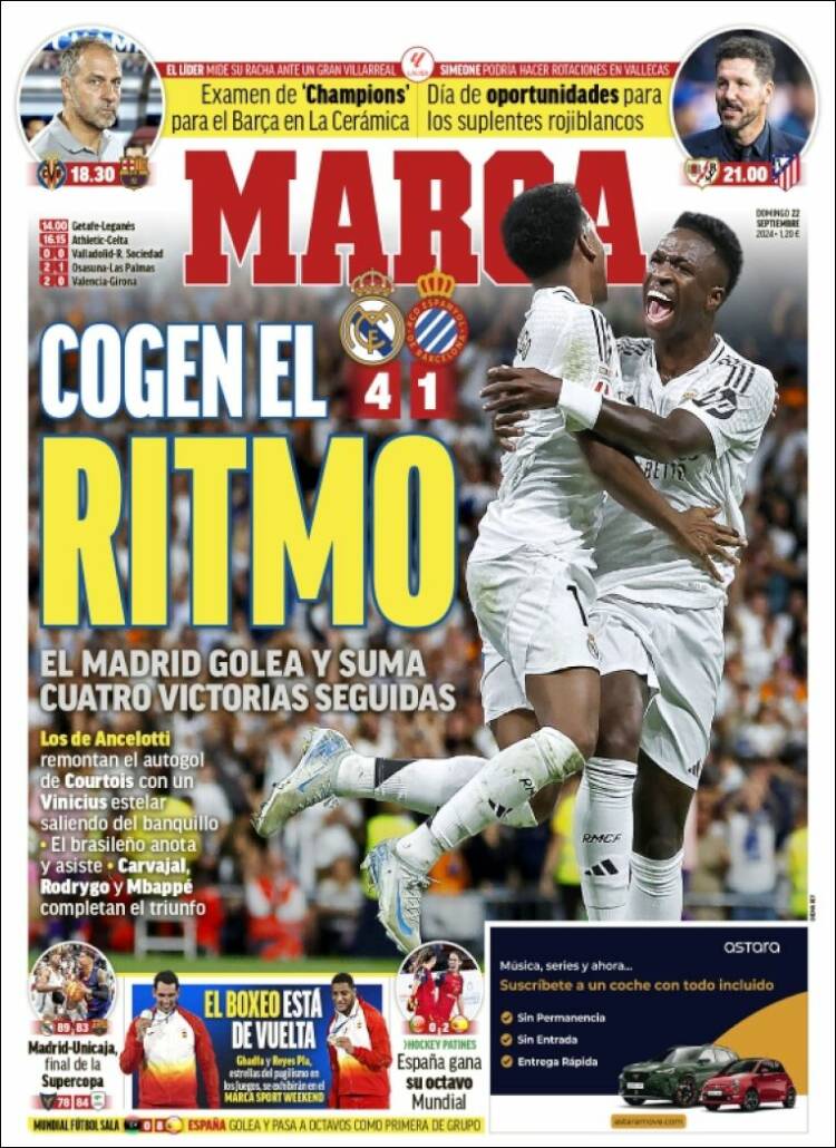 Portadas Deportivas Domingo 22/9/2024