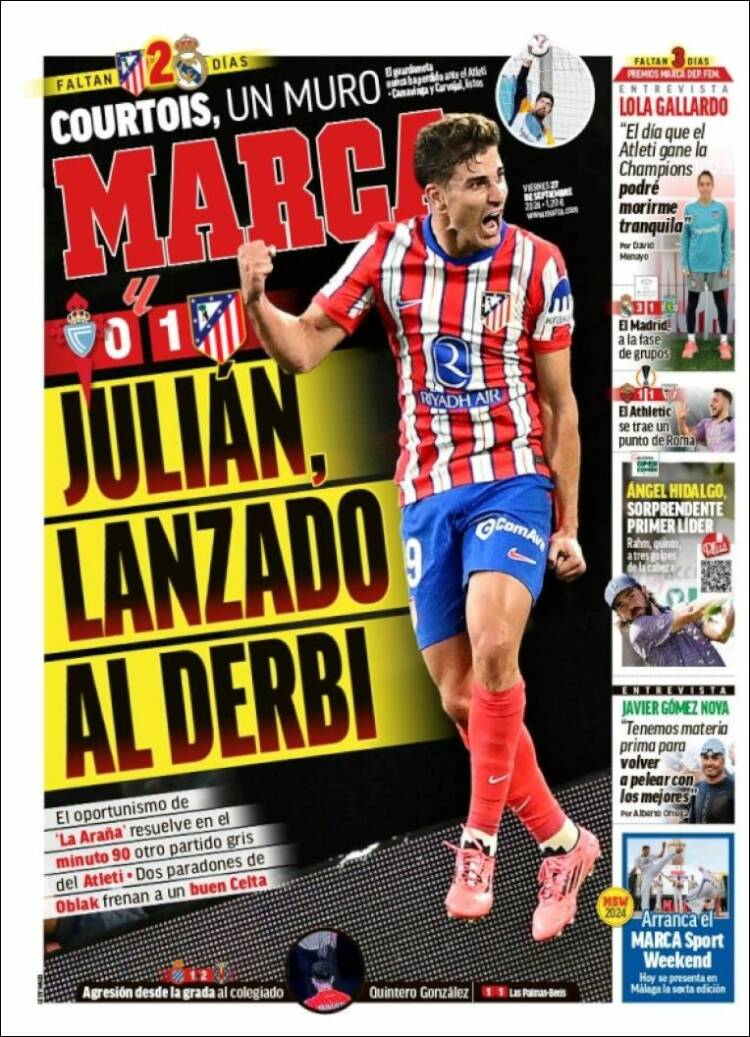 Portadas Deportivas Viernes 27/9/2024 Portadas Deportivas Viernes 27/9/2024