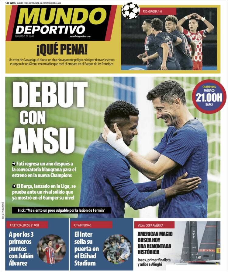 Portadas Deportivas Jueves 19/9/2024 Portadas Deportivas Jueves 19/9/2024