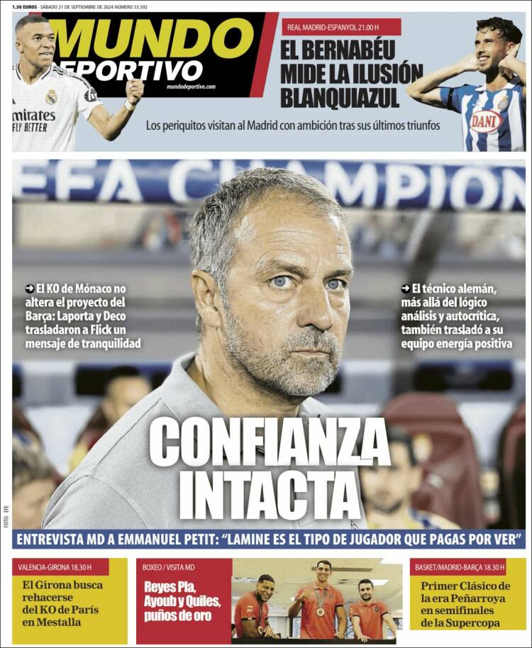 Portadas Deportivas Sábado 21/9/2024