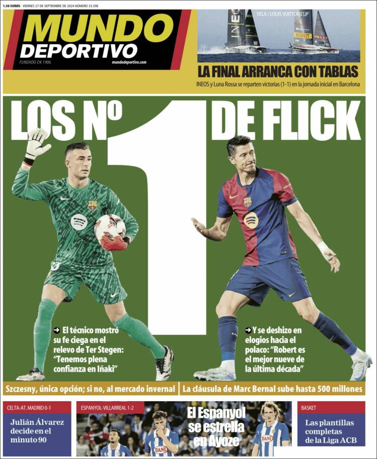 Portadas Deportivas Viernes 27/9/2024 Portadas Deportivas Viernes 27/9/2024