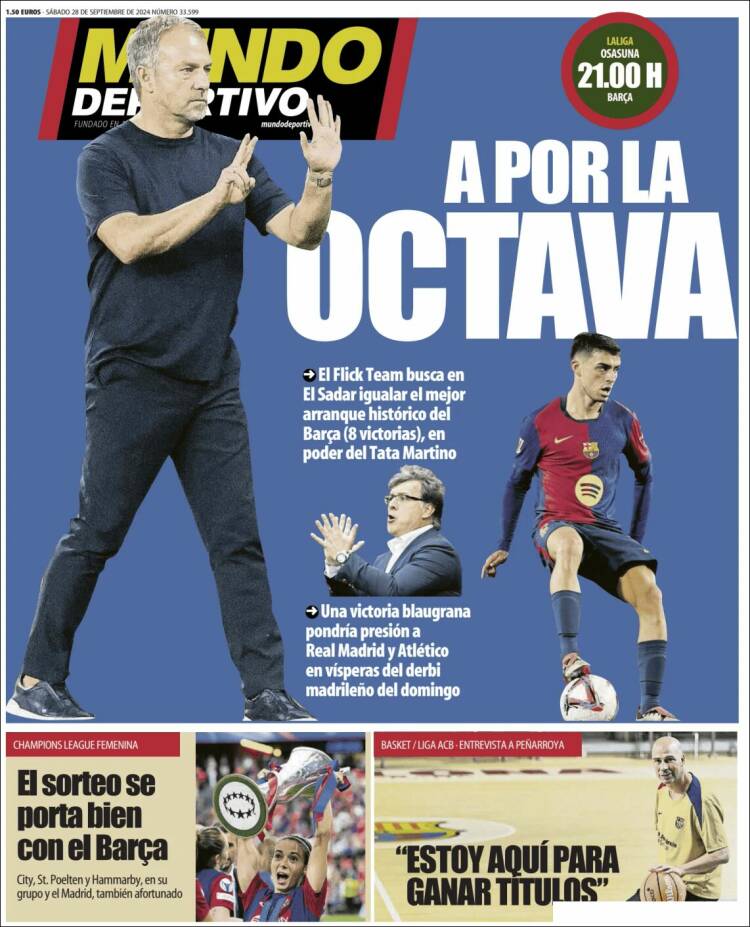 Portadas Deportivas Sábado 28/9/2024 Portadas Deportivas Sábado 28/9/2024