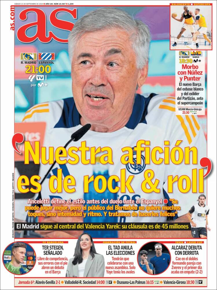 Portadas Deportivas Sábado 21/9/2024