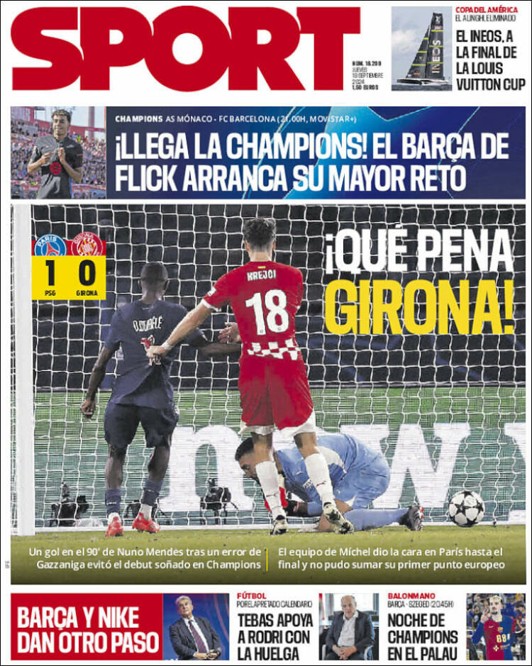 Portadas Deportivas Jueves 19/9/2024 Portadas Deportivas Jueves 19/9/2024