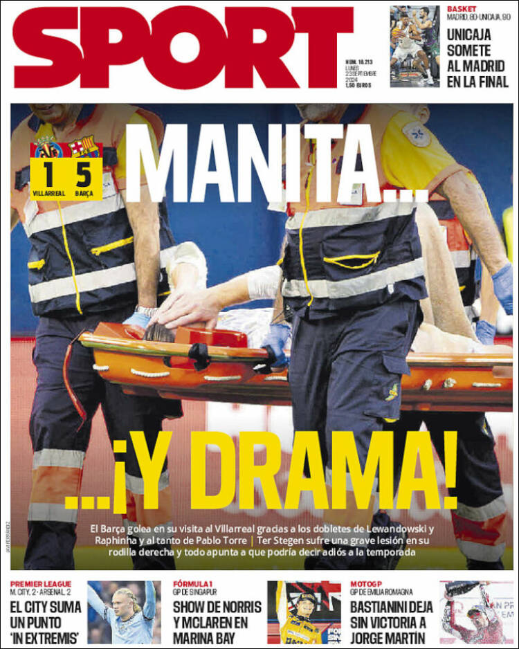 Portadas Deportivas Lunes 23/9/2024 Portadas Deportivas Lunes 23/9/2024