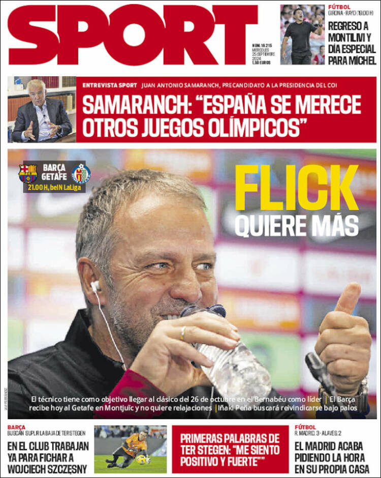 Portadas Deportivas Miércoles 25/9/2024 Portadas Deportivas Miércoles 25/9/2024