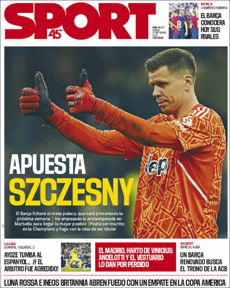 Portadas Deportivas Viernes 27/9/2024 Portadas Deportivas Viernes 27/9/2024