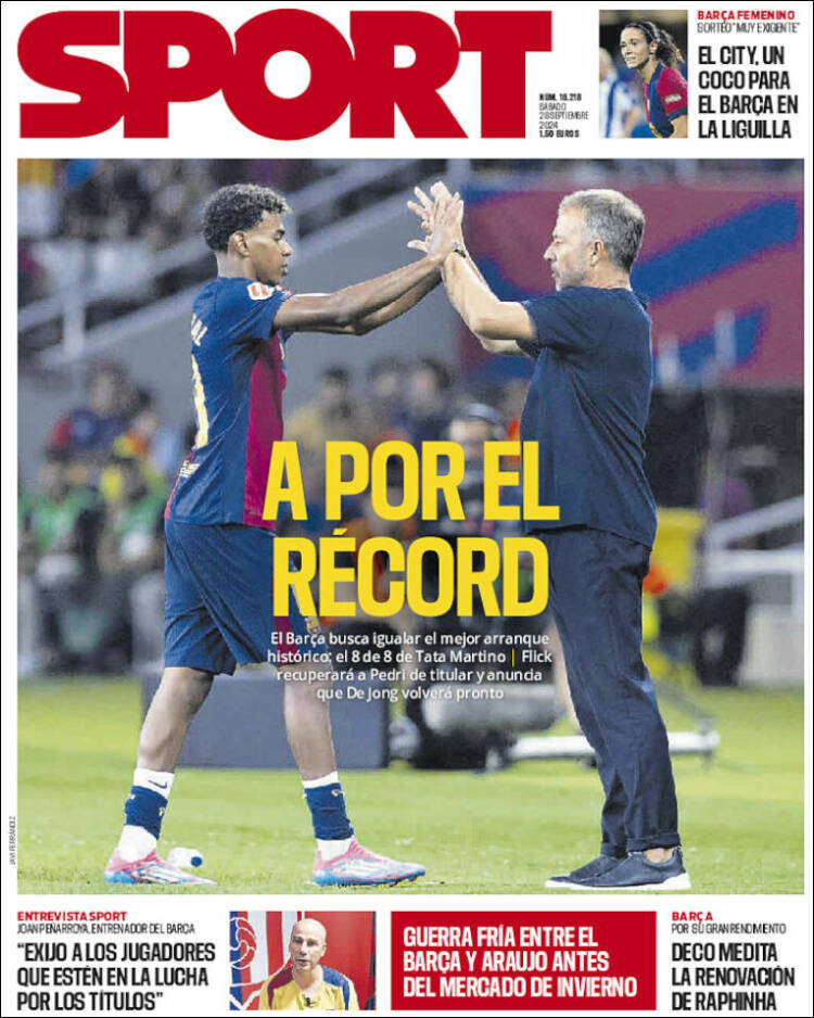 Portadas Deportivas Sábado 28/9/2024 Portadas Deportivas Sábado 28/9/2024