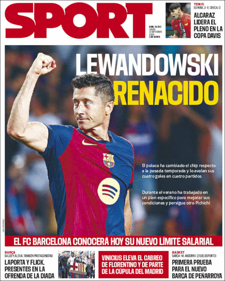 Portadas Deportivas Jueves 12/9/2024 Portadas Deportivas Jueves 12/9/2024