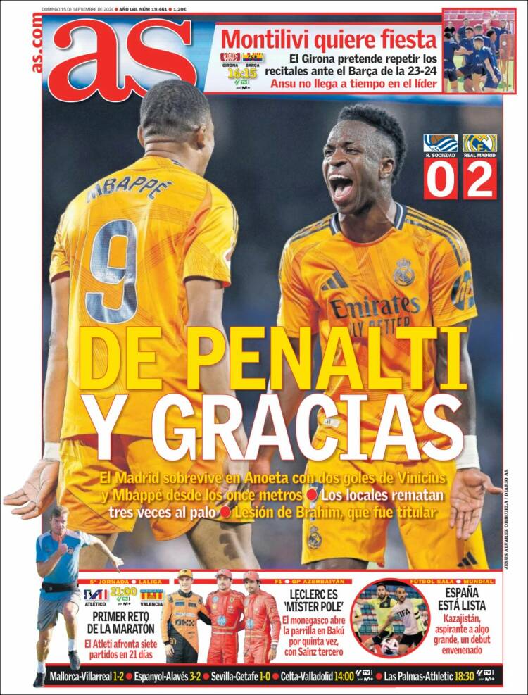 Portadas Deportivas Domingo 15/9/2024 Portadas Deportivas Domingo 15/9/2024