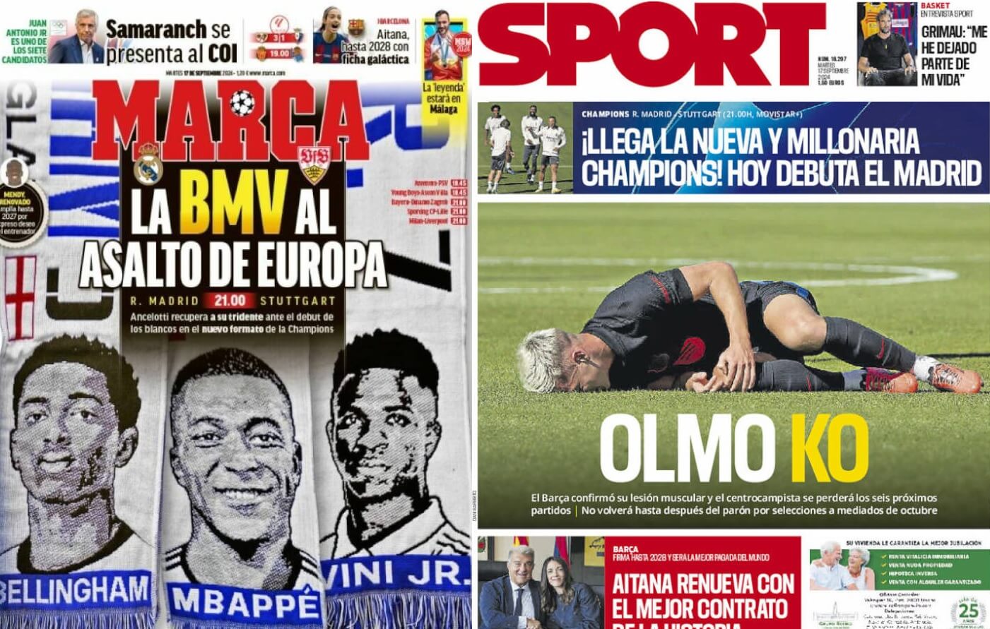 Portadas Deportivas Martes 17/9/2024 Portadas Deportivas Martes 17/9/2024