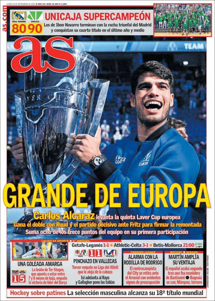 Portadas Deportivas Lunes 23/9/2024 Portadas Deportivas Lunes 23/9/2024