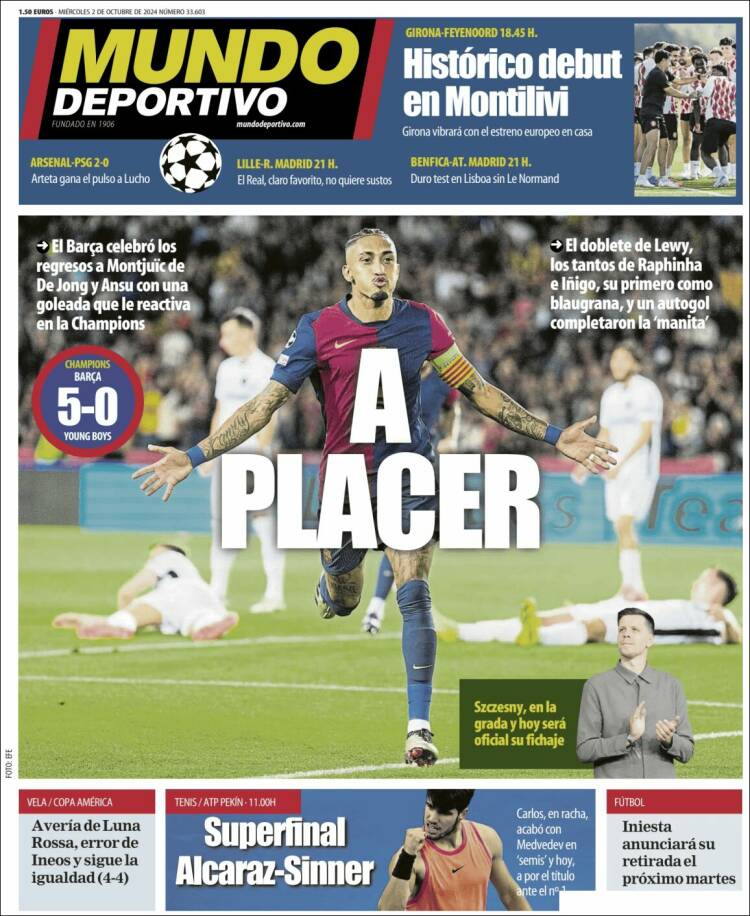 Portadas Deportivas Miércoles 2/10/2024