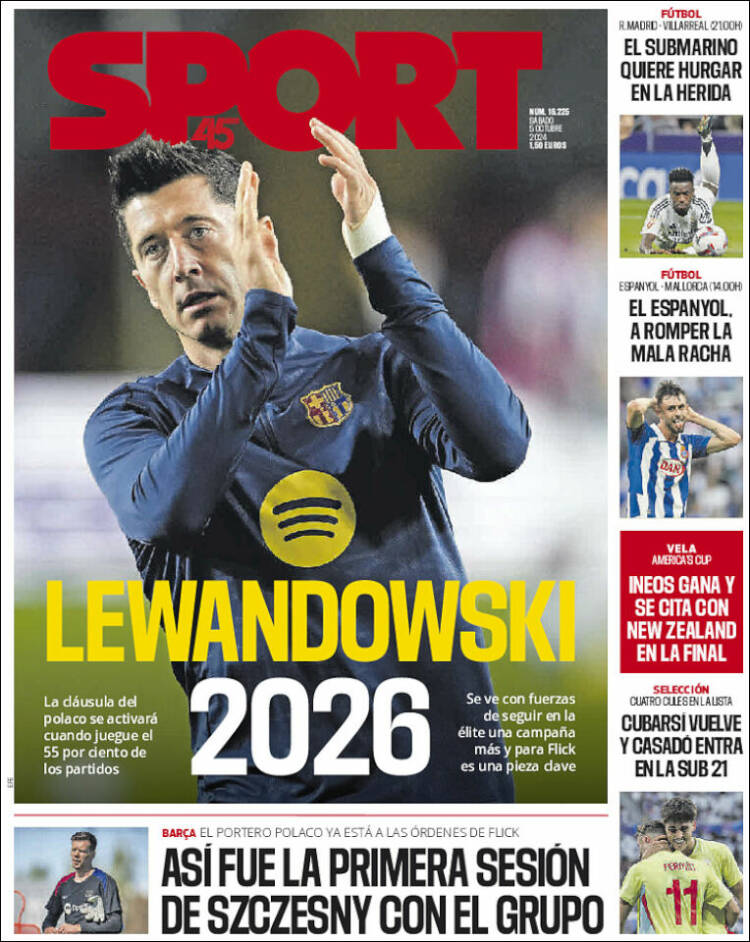 Portadas Deportivas Sábado 5/10/2024 Portadas Deportivas Sábado 5/10/2024