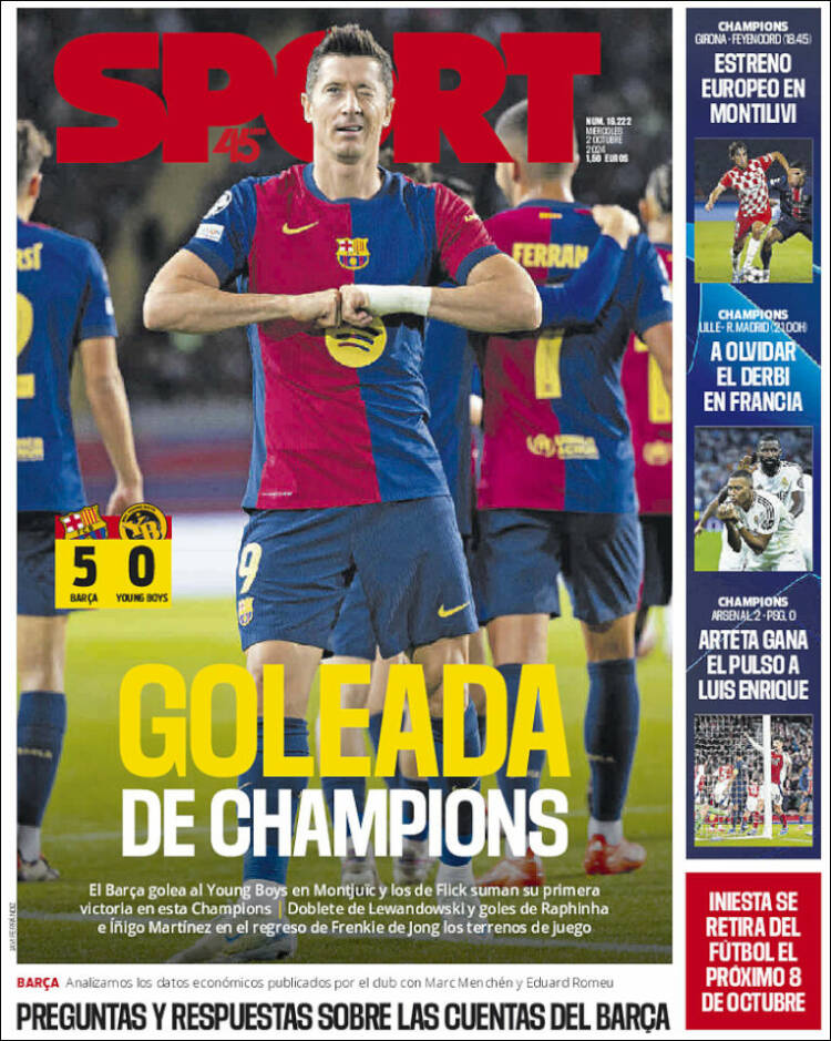 Portadas Deportivas Miércoles 2/10/2024