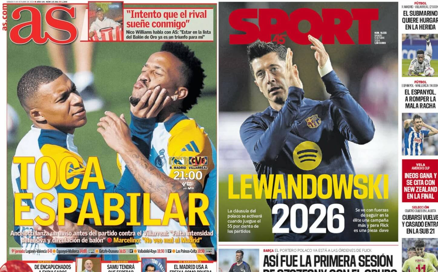 Portadas Deportivas Sábado 5/10/2024 Portadas Deportivas Sábado 5/10/2024