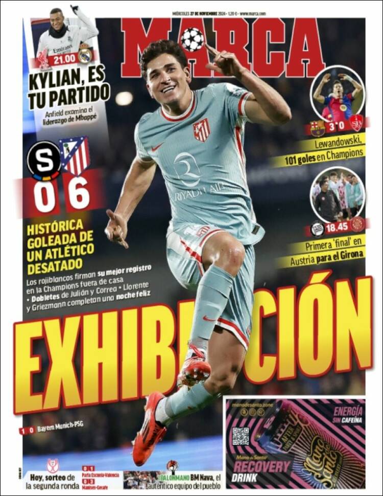Portadas Deportivas Miércoles 27/11/2024 Portadas Deportivas Miércoles 27/11/2024