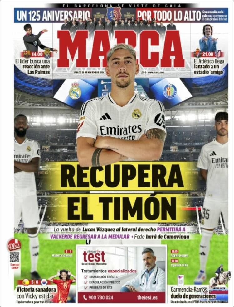 Portadas Deportivas Sábado 30/11/2024