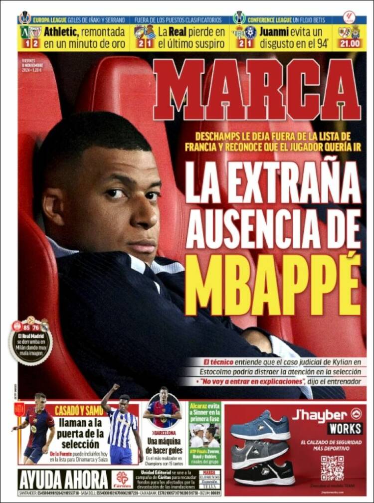Portadas Deportivas Viernes 8/11/2024