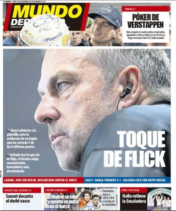 Portadas Deportivas Lunes 25/11/2024 Portadas Deportivas Lunes 25/11/2024
