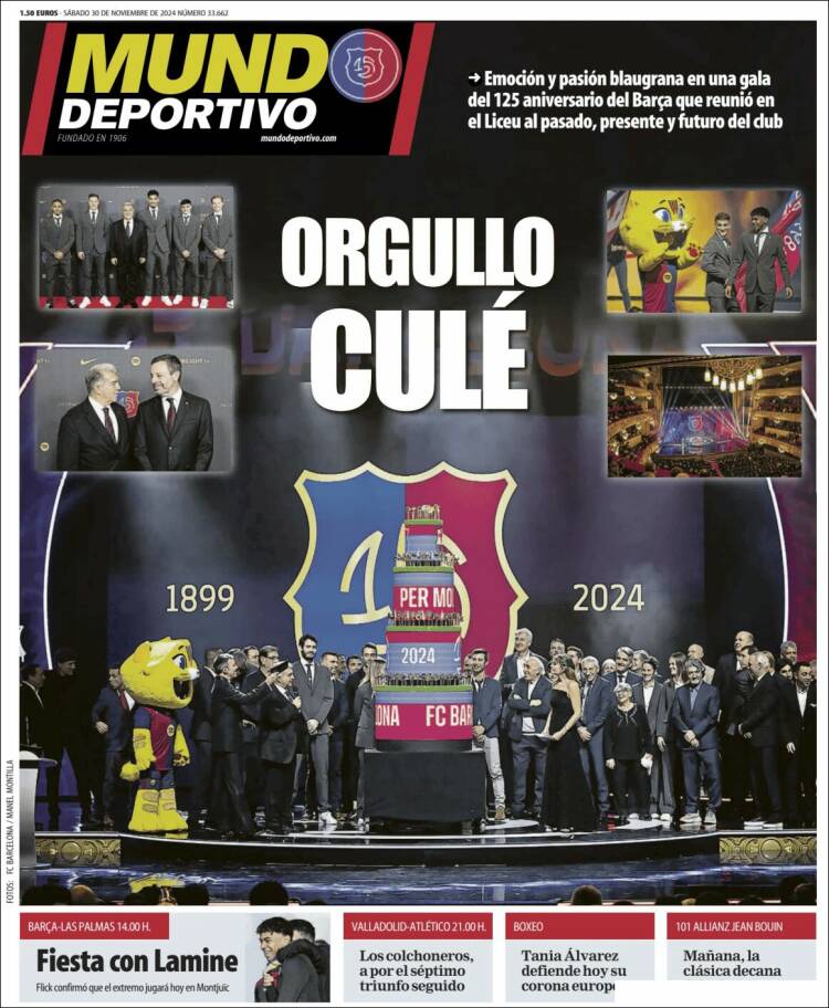 Portadas Deportivas Sábado 30/11/2024