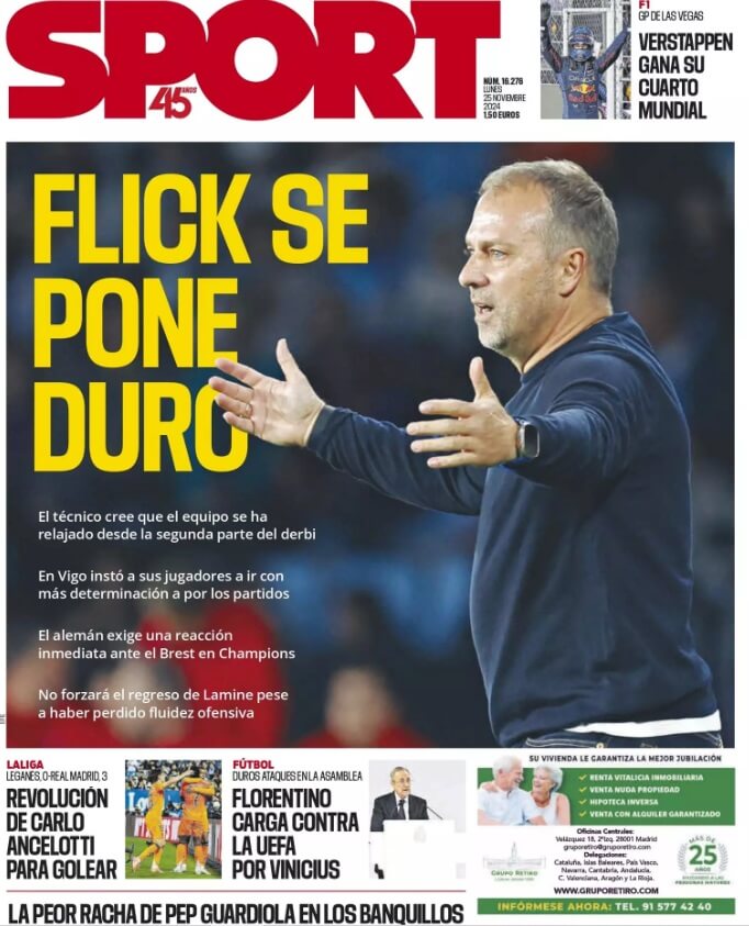 Portadas Deportivas Lunes 25/11/2024 Portadas Deportivas Lunes 25/11/2024