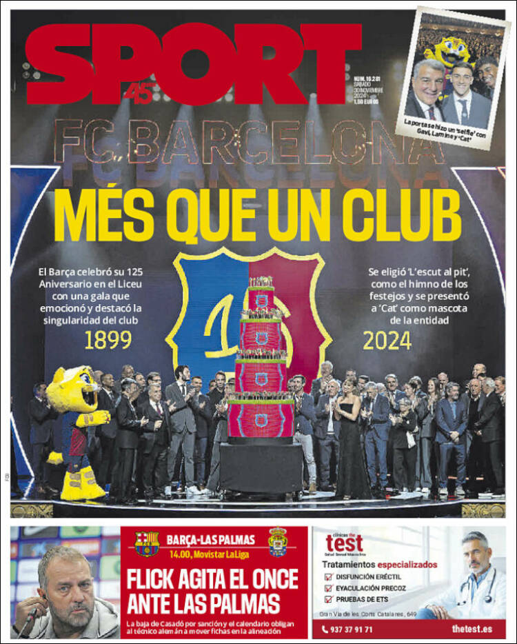 Portadas Deportivas Sábado 30/11/2024