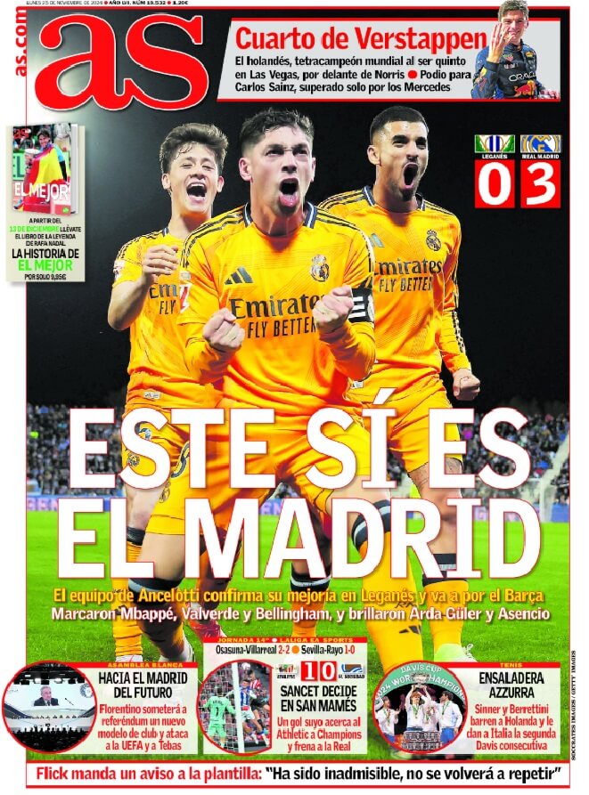 Portadas Deportivas Lunes 25/11/2024 Portadas Deportivas Lunes 25/11/2024