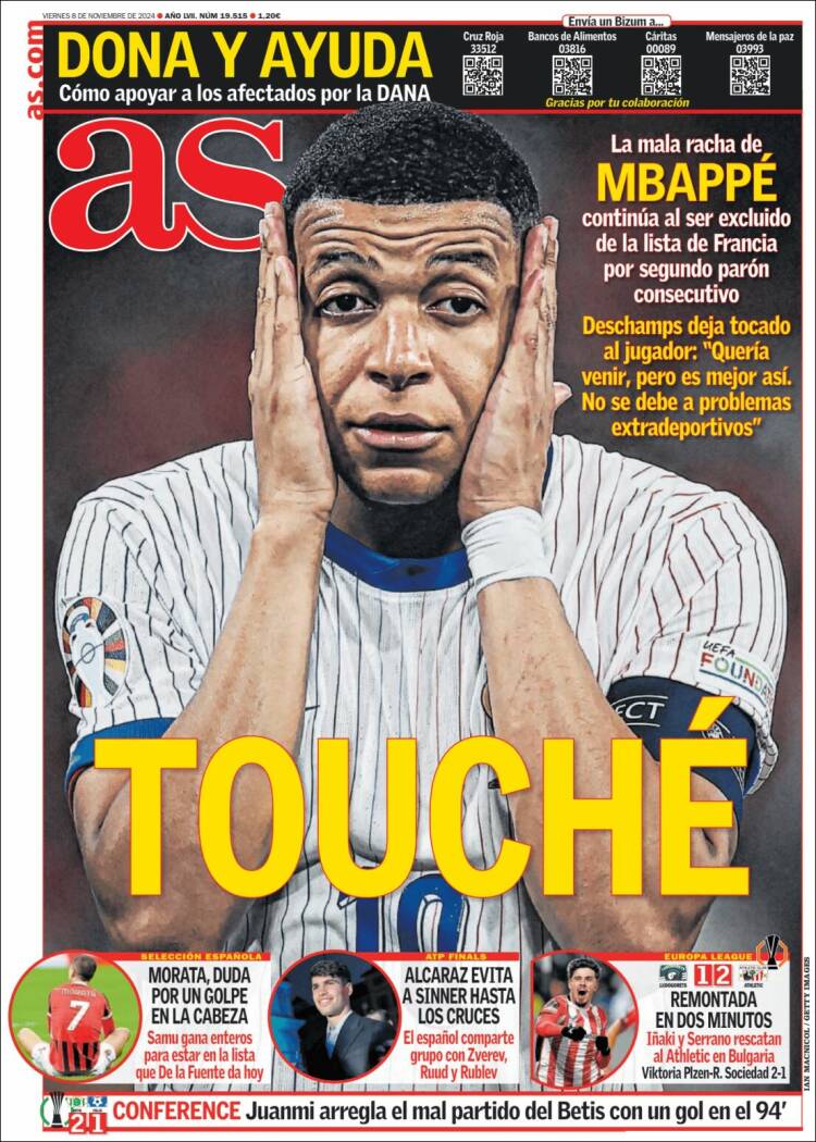 Portadas Deportivas Viernes 8/11/2024