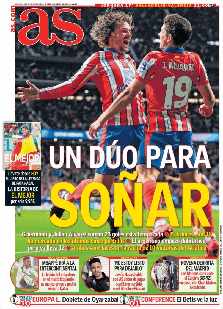 Portadas Deportivas Viernes 13/12/2024
