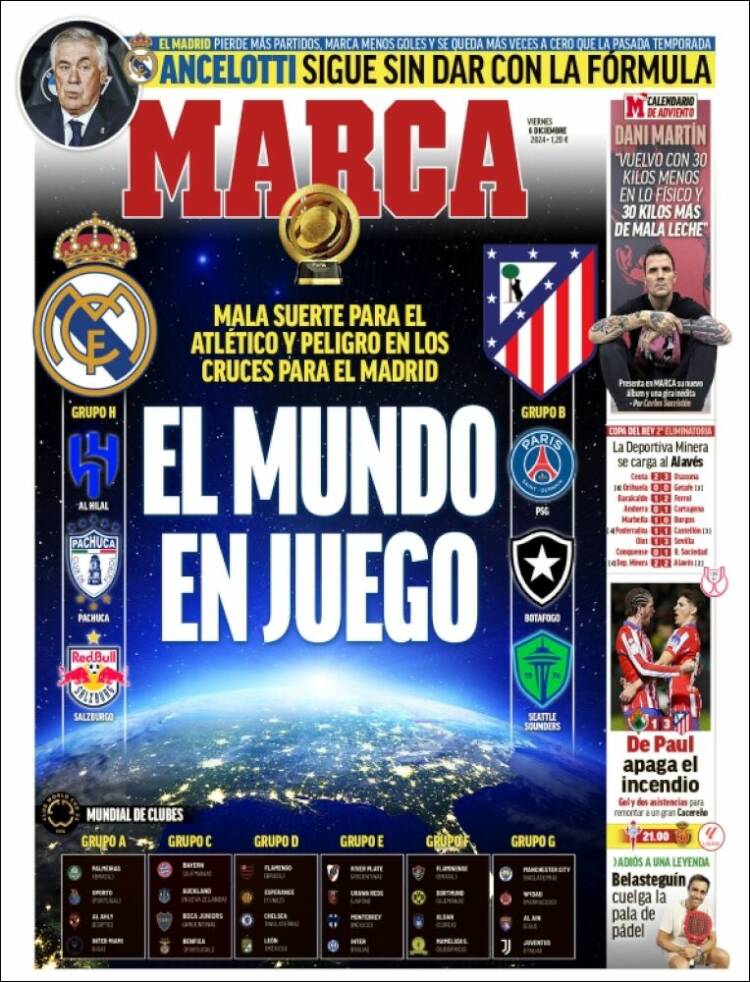 Portadas Deportivas Viernes 6/12/2024 Portadas Deportivas Viernes 6/12/2024