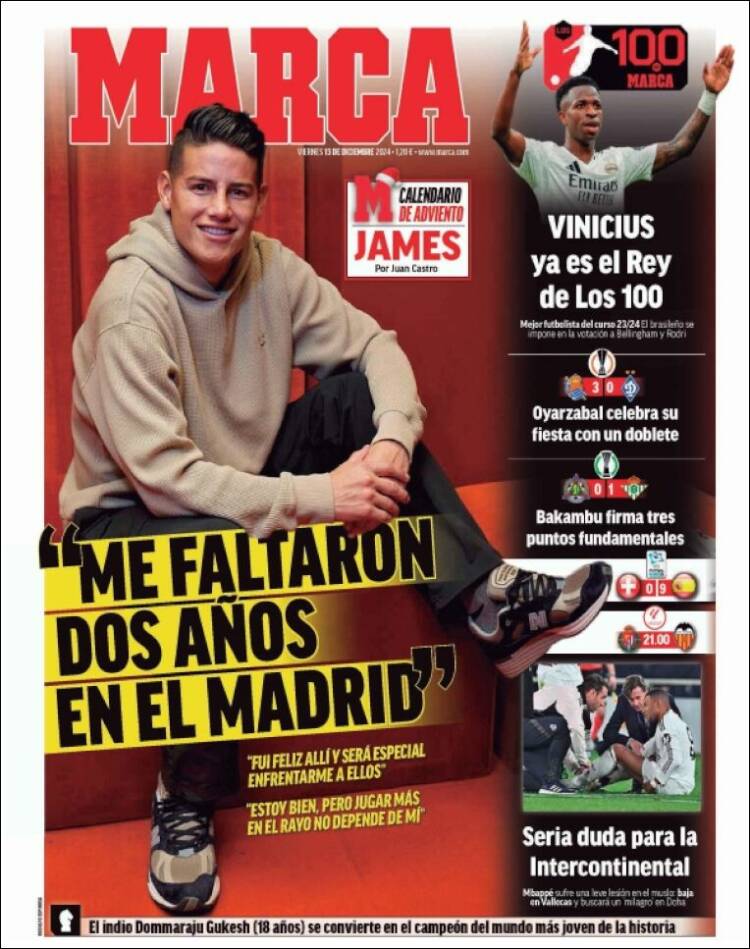 Portadas Deportivas Viernes 13/12/2024