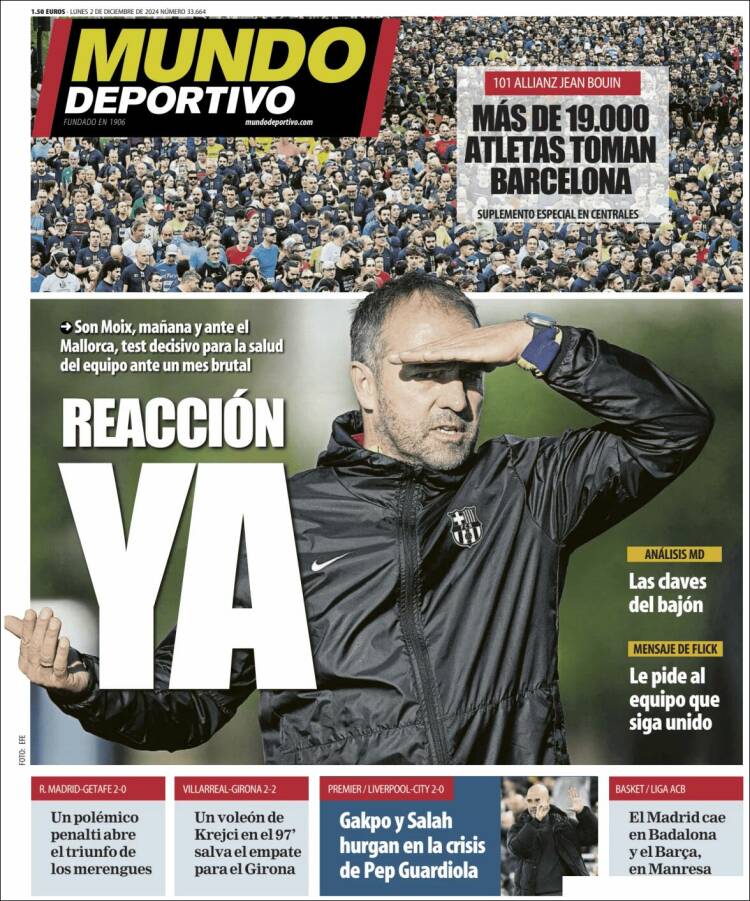 Portadas Deportivas Lunes 2/11/2024 Portadas Deportivas Lunes 2/11/2024