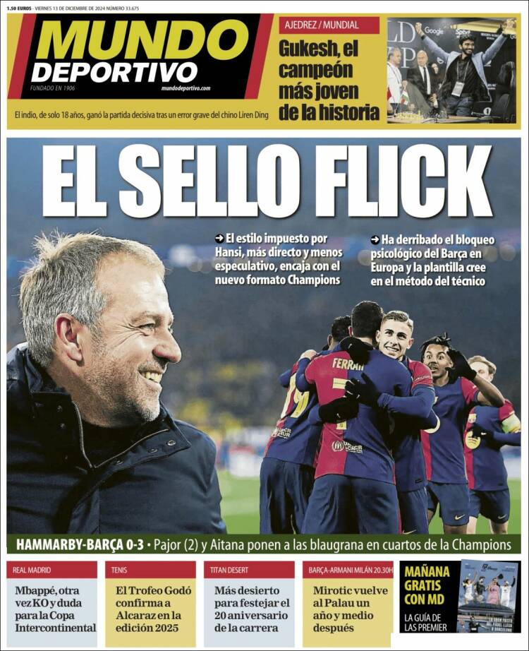 Portadas Deportivas Viernes 13/12/2024