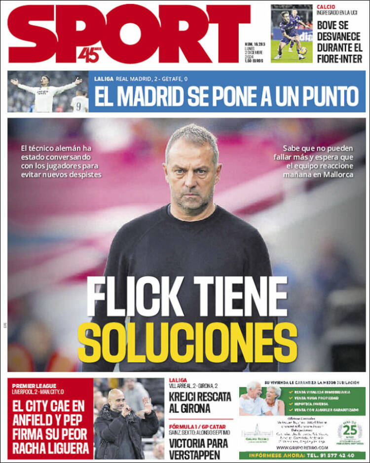 Portadas Deportivas Lunes 2/11/2024 Portadas Deportivas Lunes 2/11/2024