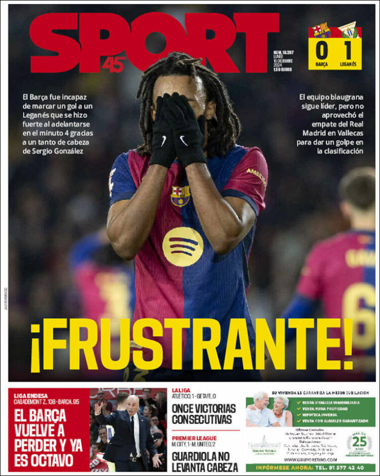 Portadas Deportivas Lunes 16/12/2024