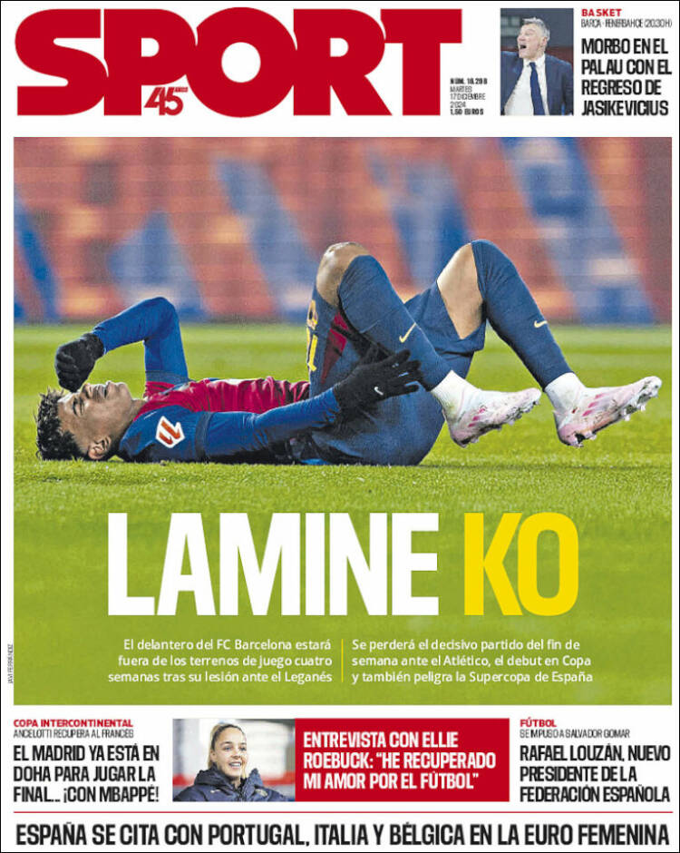 Portadas Deportivas Martes 17/12/2024 Portadas Deportivas Martes 17/12/2024